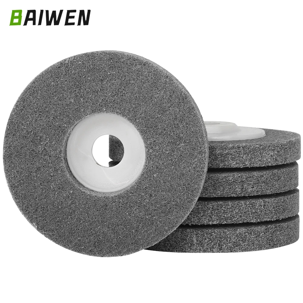 100mm Nylon Fiber Polishing Wheel Non Woven Abrasive Disc 4'' Grinding Polishing Wheel for Metals Ceramics Marble Wood Crafts