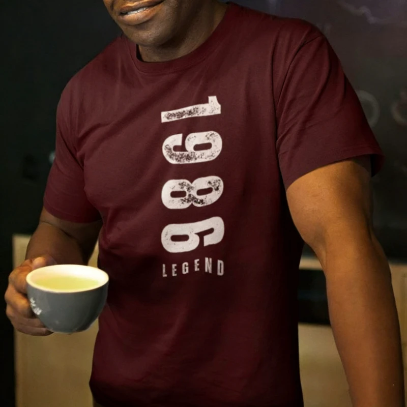 1986 Legend T-Shirt 40th Birthday Gift High Quality Cotton Crewneck Regular Short Sleeve Casual Style Printed T-shirt Tops