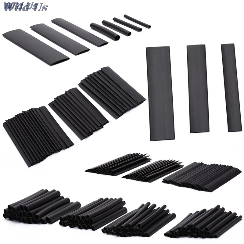 127Pcs/set Black 2:1 Assortment Heat Shrink Tubing Tube Car Cable Sleeving Wrap Wire Kit Useful Electric Tubings Multi Style