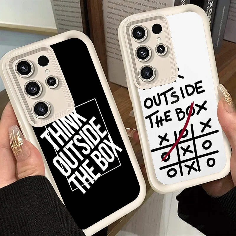 Phone Case for Samsung Galaxy S26 S25 Ultra S24 FE Think Outside The Box Shell S23 Plus S22 + S21 S20 5G Soft Silicone Funda