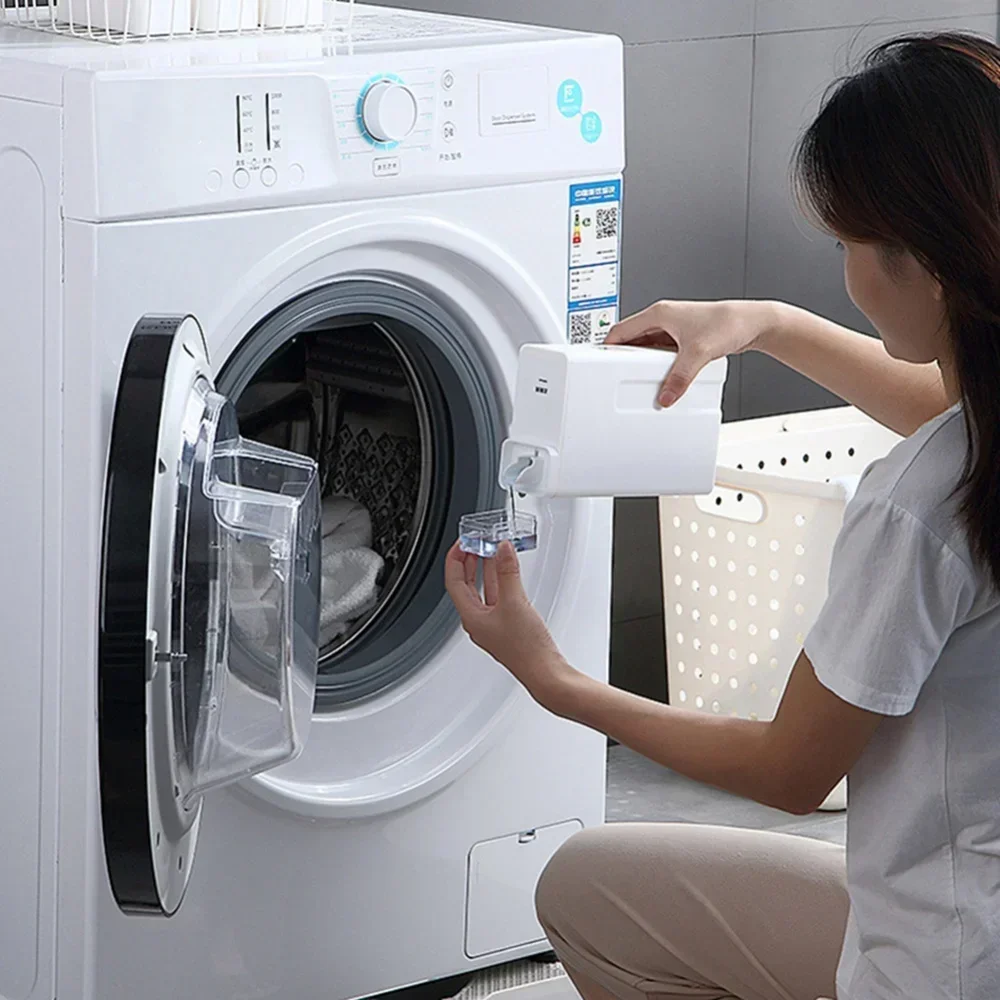2025 New 1000ML White Laundry Detergent Empty Bottles Large Capacity Softener Storage Bottle Refillable Washroom Organizer Bottl view 5