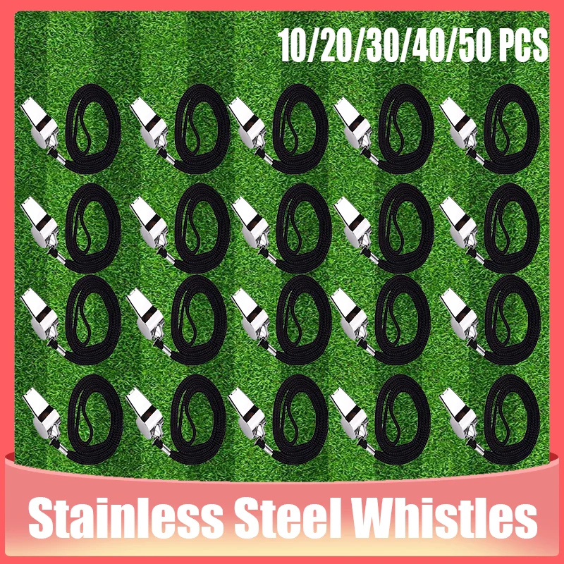 

10/20/30/40/50 шт. свистки из нержавеющей стали рефери спортивный металлический свисток тренировочный футбол баскетбол инструмент для черлидинга