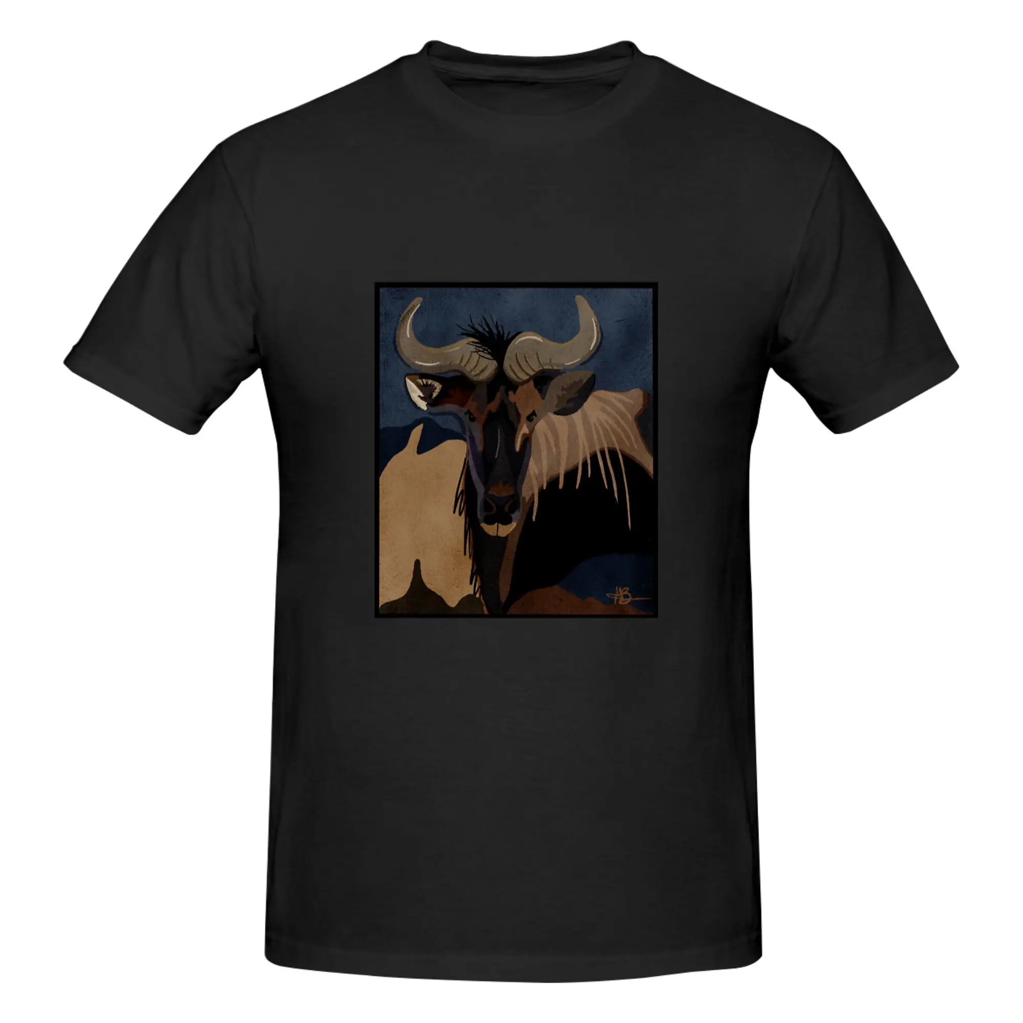 Funny Wildebeest Migration  Africa  Men's Printed T-Shirt Unisex T shirtClothing