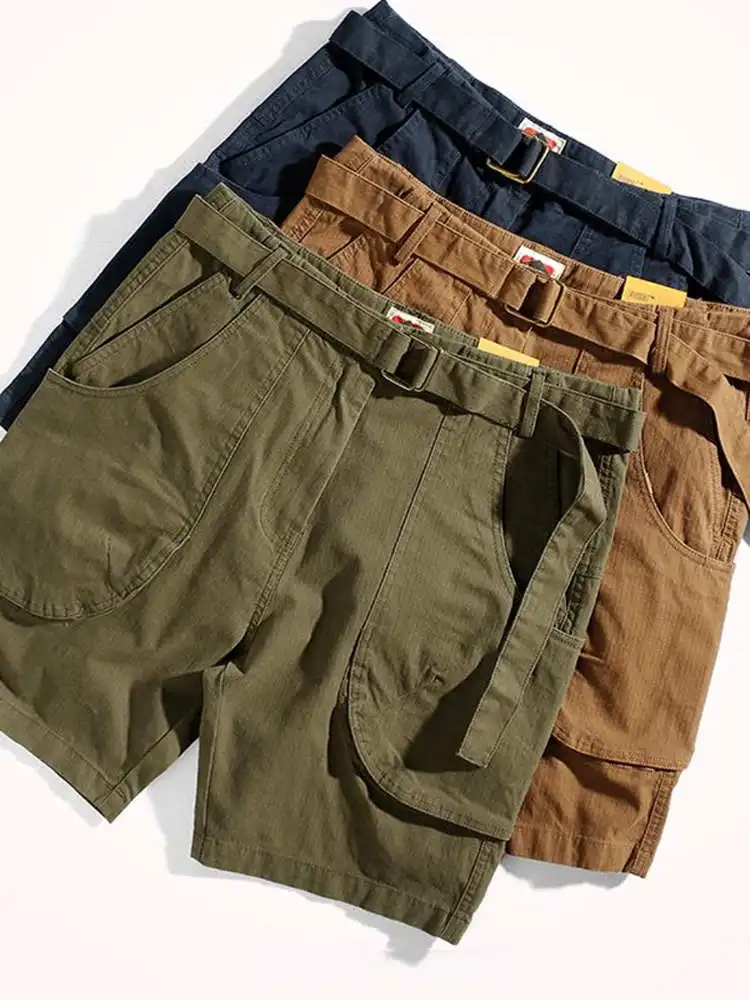 

Мужские рабочие шорты: летние, модные, свободные, повседневные, в стиле милитари, эластичные, прямого кроя, длиной до колена, с большими карманами