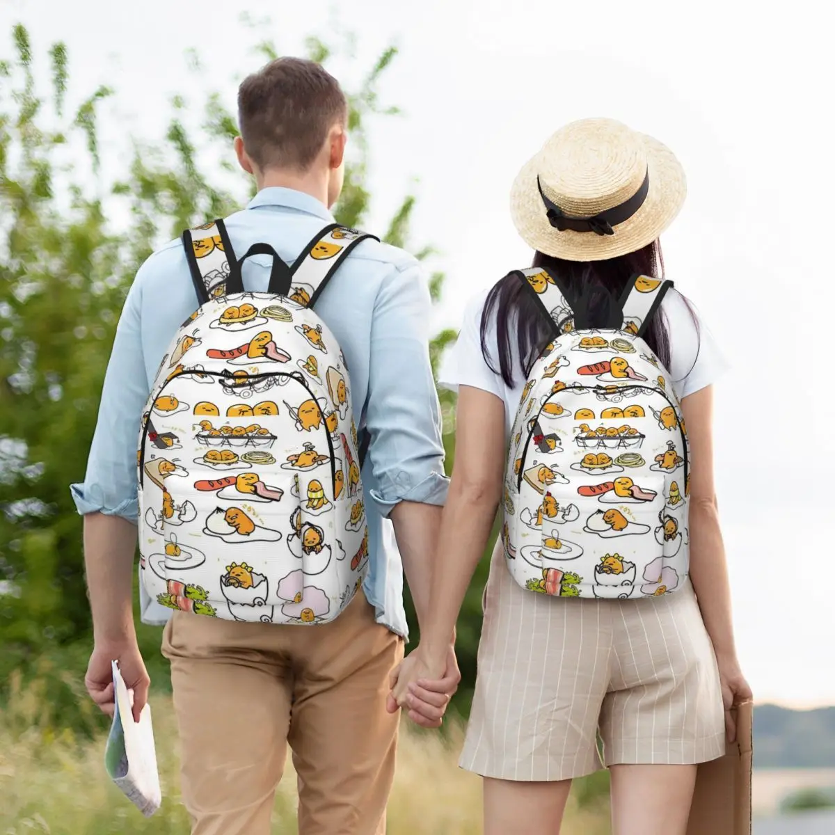 Gudetama Bonito Ovo Dos Desenhos Animados para Homens Mulheres Estudante Escola Bookbag Daypack Elementar High College Leve
