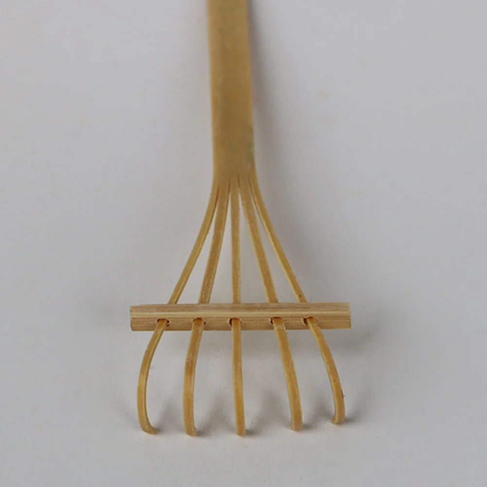 Bamboo Five Teeth Mini Rake Sand Table Tool for Meditation Zen Garden Sand Smoothing and Artistic Patterns Rake