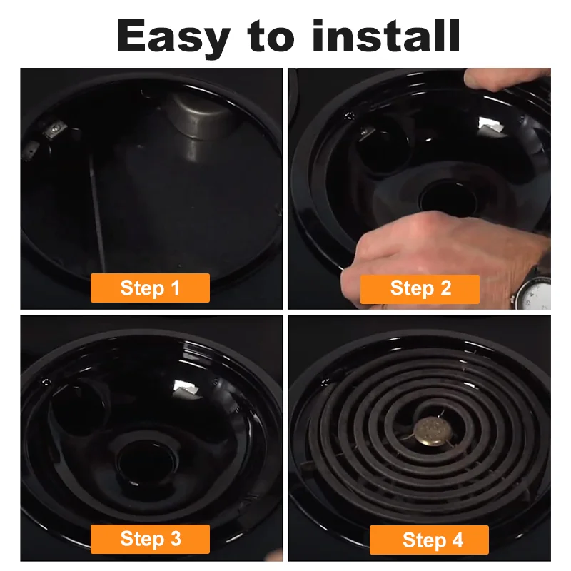 WB31M20 WB31M19 مقالي تنقيط من البورسلين الأسود مناسبة لـ GE Hotpoint Electric Rang موقد الموقد Fetechmate موقد كهربائي بالتنقيط