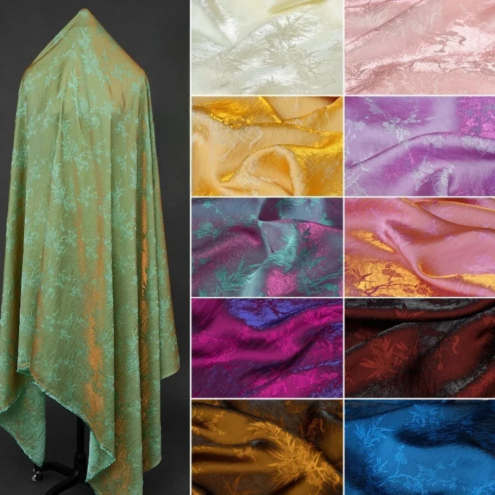 

Colorful Artificial Silk Jacquard Fabric for Soft Smooth Tops Skirts Clothing Fabrics By The Yard Cloth Diy Sewing Material
