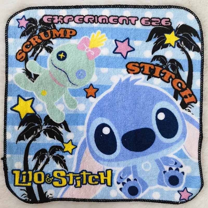 20X20cm Stitch Small Square Towel Children's Towel Made of Cotton for Children To Wipe Their Mouths and Hands Towel