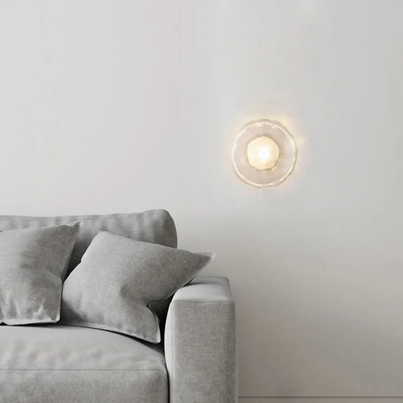 Nordic Ceto Wall Light Gray White Clear Glass lamp Bedroom Parlor living room sofa light Restaurant Corridor Aisle porch light