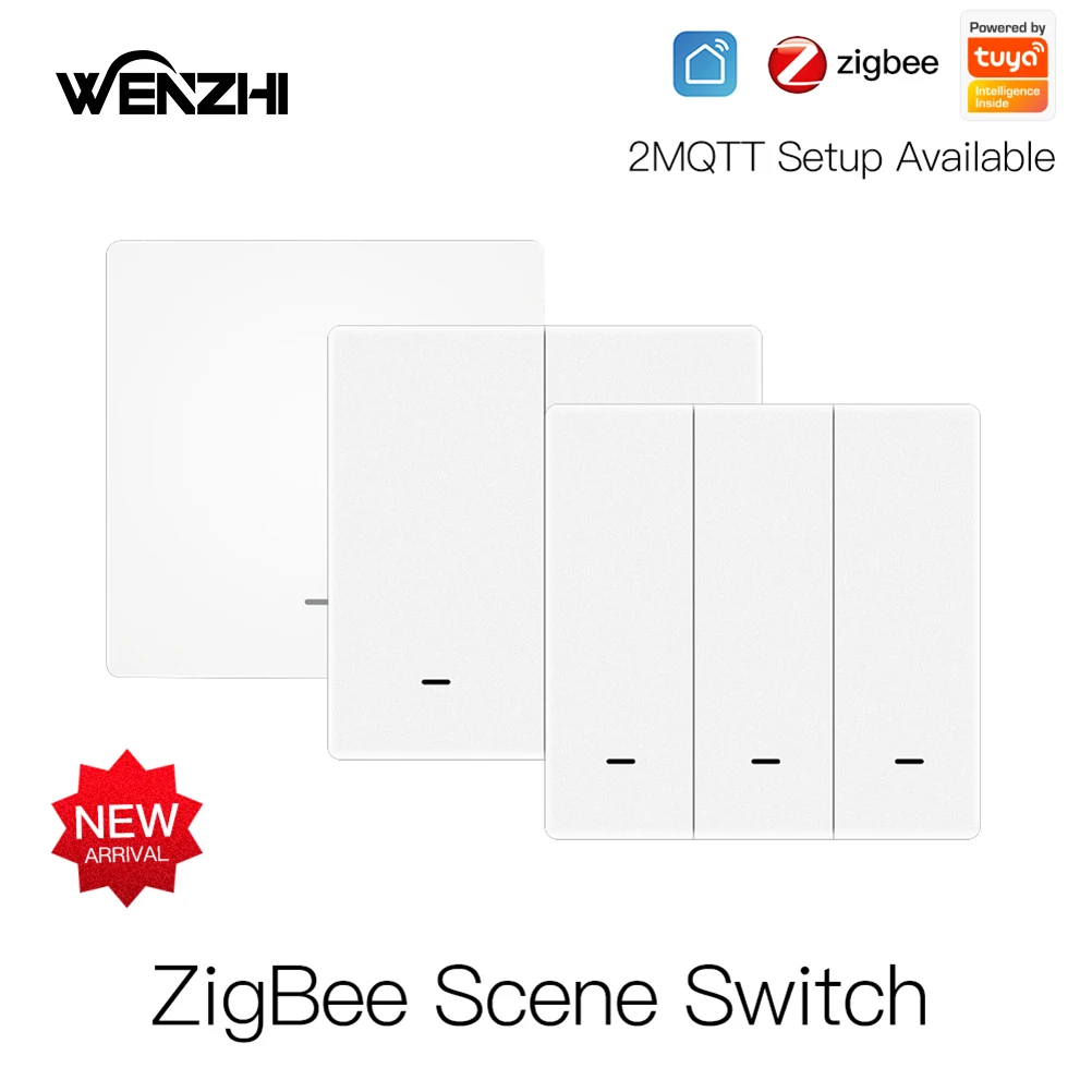 

ZigBee Scene Switch Remote Panel Wall Push Button Home Wireless Control Battery Powered Automation For Tuya Smart Life Devices