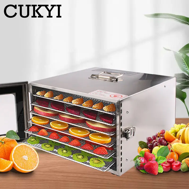 110V/220V Commercial Automatic Fruit Dryer Intelligent Touch panel Stainless Steel Food dehydrator Child Snacks Roasting machine