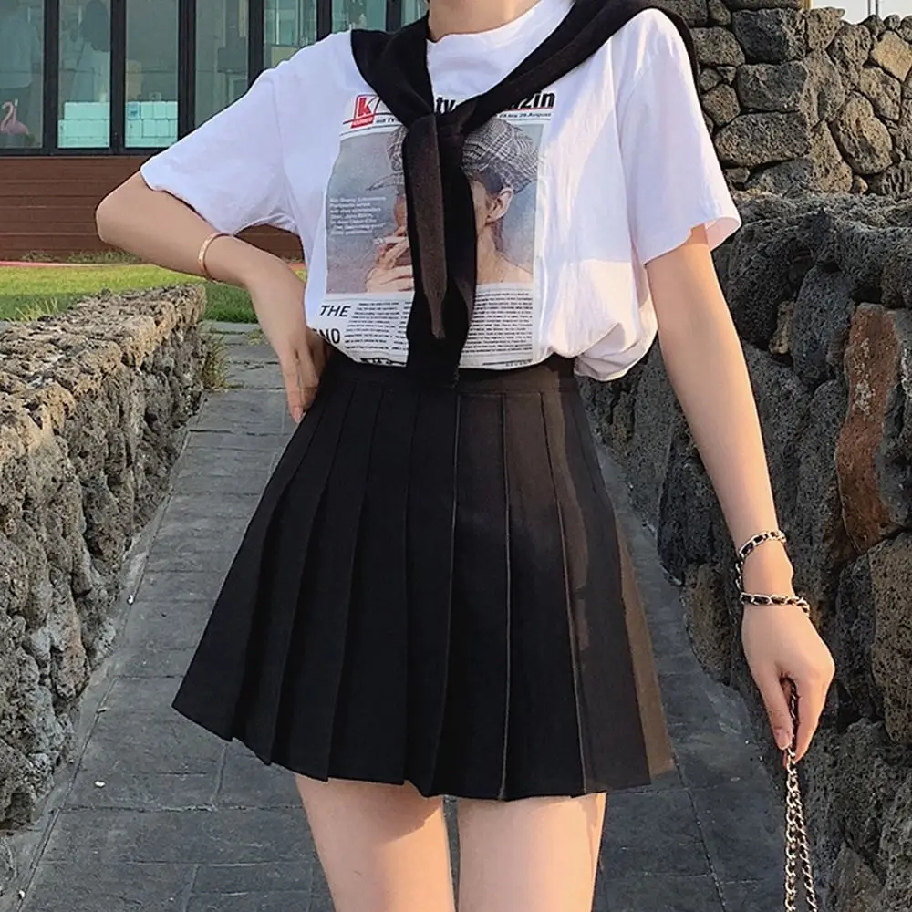 กระโปรงพลีทแฟชั่นฤดูใบไม้ผลิฤดูร้อน กระโปรงนักเรียนสไตล์หวานทรงเข้ารูป กระโปรงสั้นสตรีทแวร์สุดฮิต