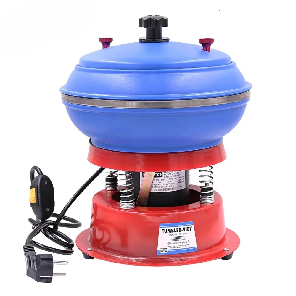 

8 Inch Tumbler Polisher for Metal Jewelry Gems Vibrating Polish Machine Ceramic Stone Aluminum Parts Surface Finishing Tool