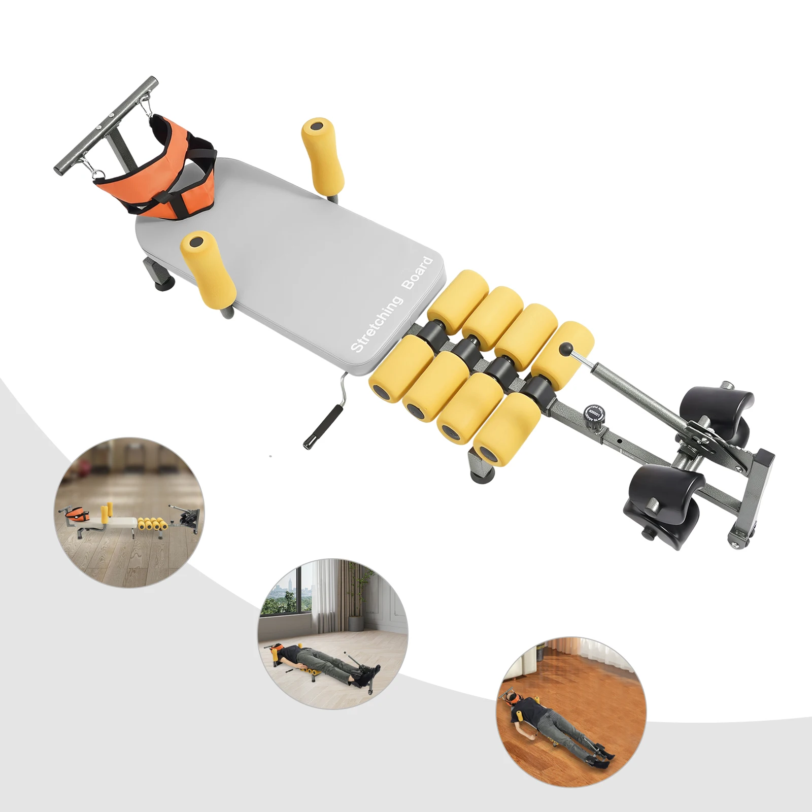 

Домашний тренажер для растяжки поясницы и массажа спины, серый, усиленный, нагрузка до 150 кг