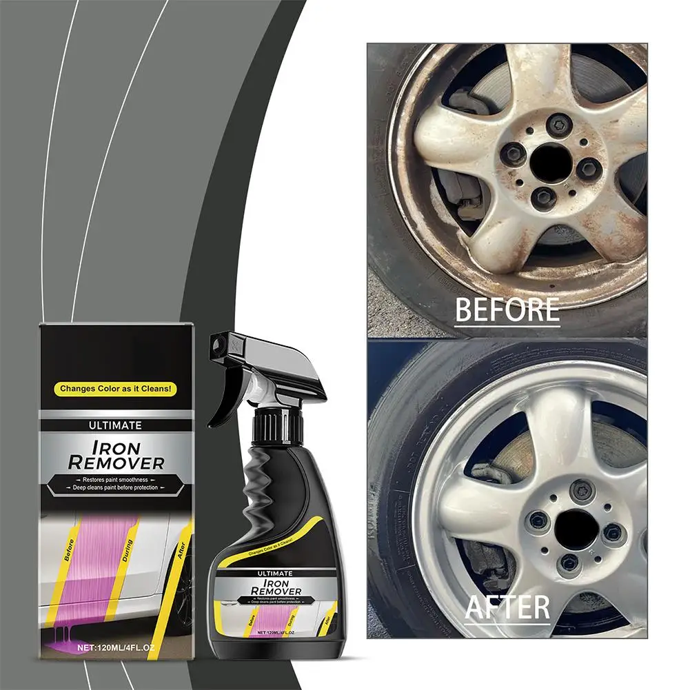

120ml Car Rust Remover Spray Car Wheel Hub Care Removal Agent Auto Rust Wheel Cleaning Paste Automotive Iron Metal Maintenance