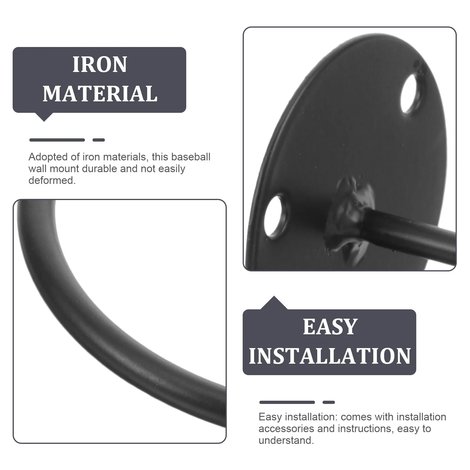 

2 Sets Baseball Storage Rack Basketball Holder Wall-mounted Softball Display Wrought Iron Stand
