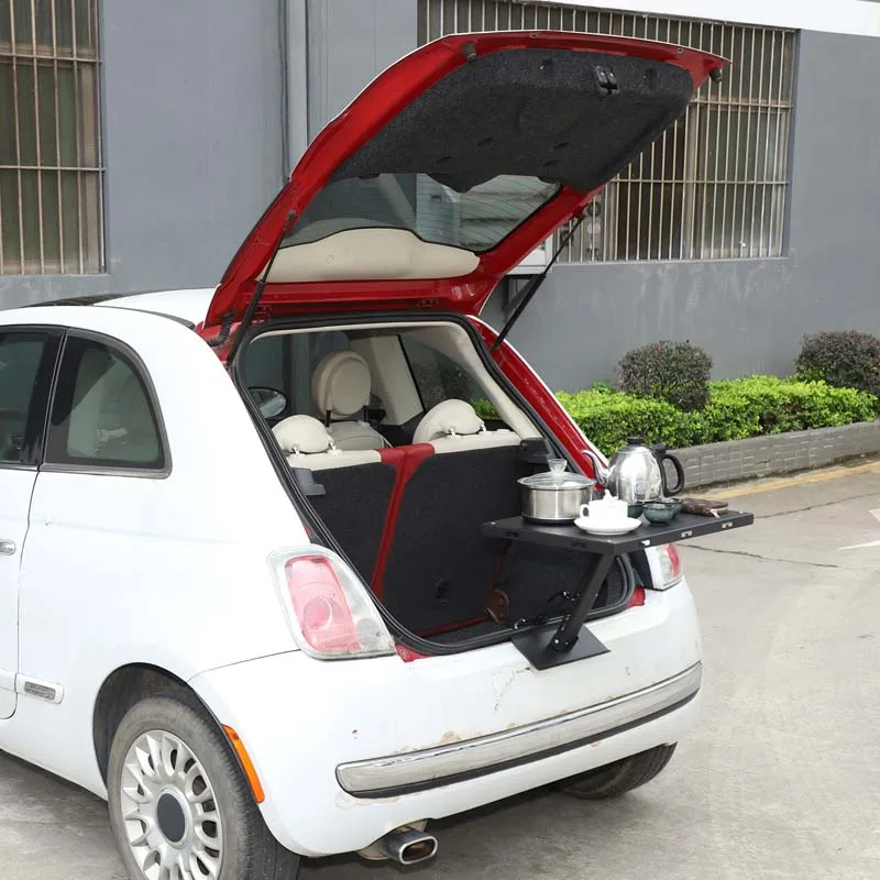 1 szt. zestaw ze stali węglowej, czarny, do Fiata 500 2009-2015, przedłużka zamka klapy bagażnika, mała płyta stołka, akcesoria do modyfikacji samochodu