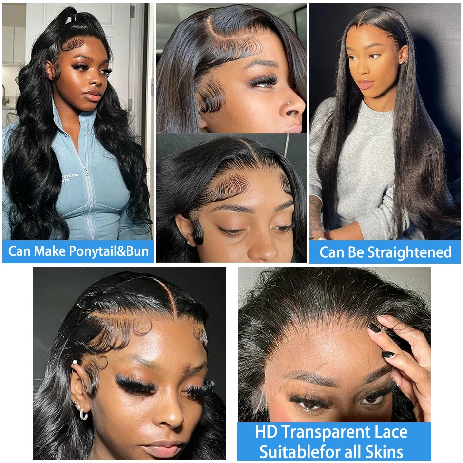 200 densidade onda do corpo 13x4 peruca frontal do laço transparente frente do laço 100% cabelo humano brasileiro remy cabelo para mulher 26 30 polegadas