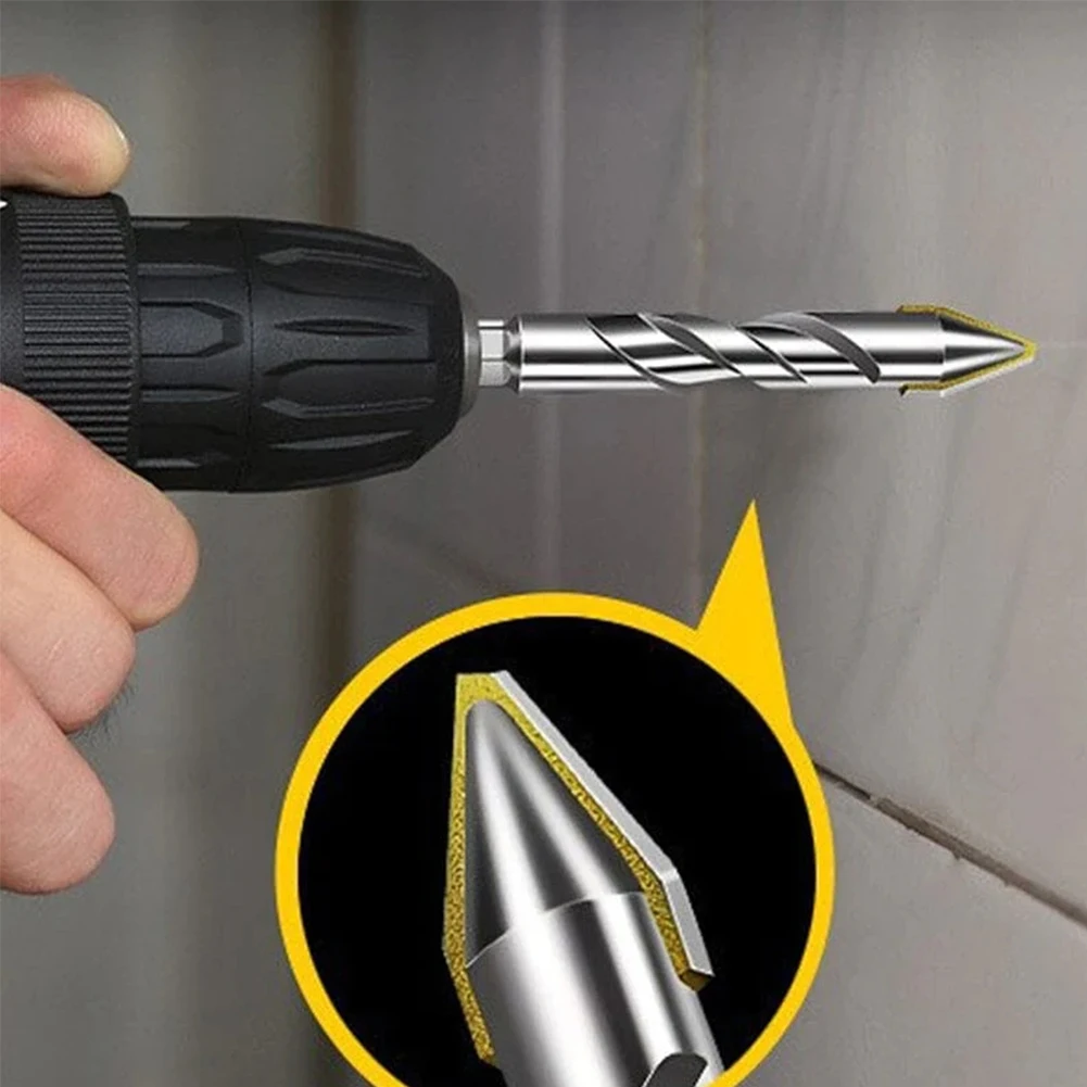 

3/4 Pcs Drill Bits Sets Tungsten Steel High Hardness Skewed Head Eccentric Drill Bits Masonry Drill Bits for Glass/Tile/Wood