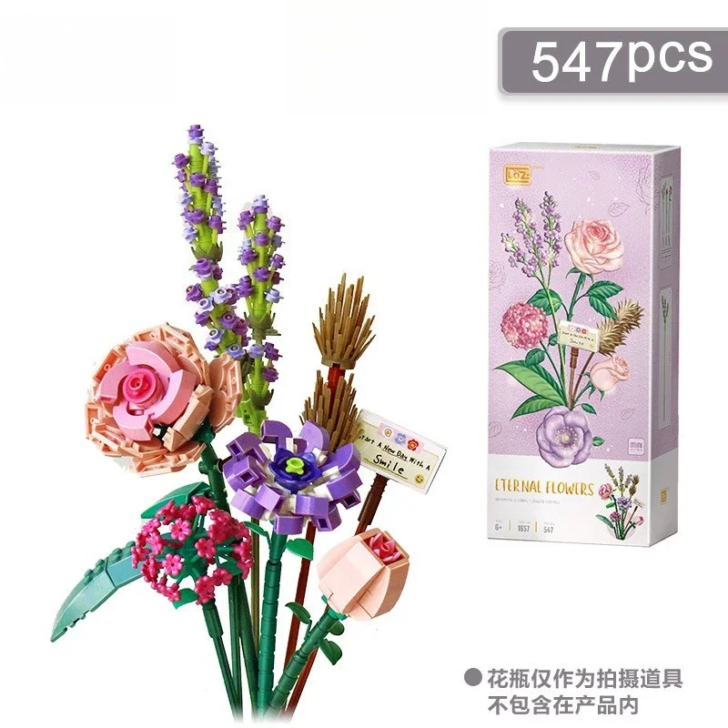 Nuove squisite rose romantiche fiori girasoli narcisi giardini casa blocchi modello classico mini set di mattoni kit per bambini