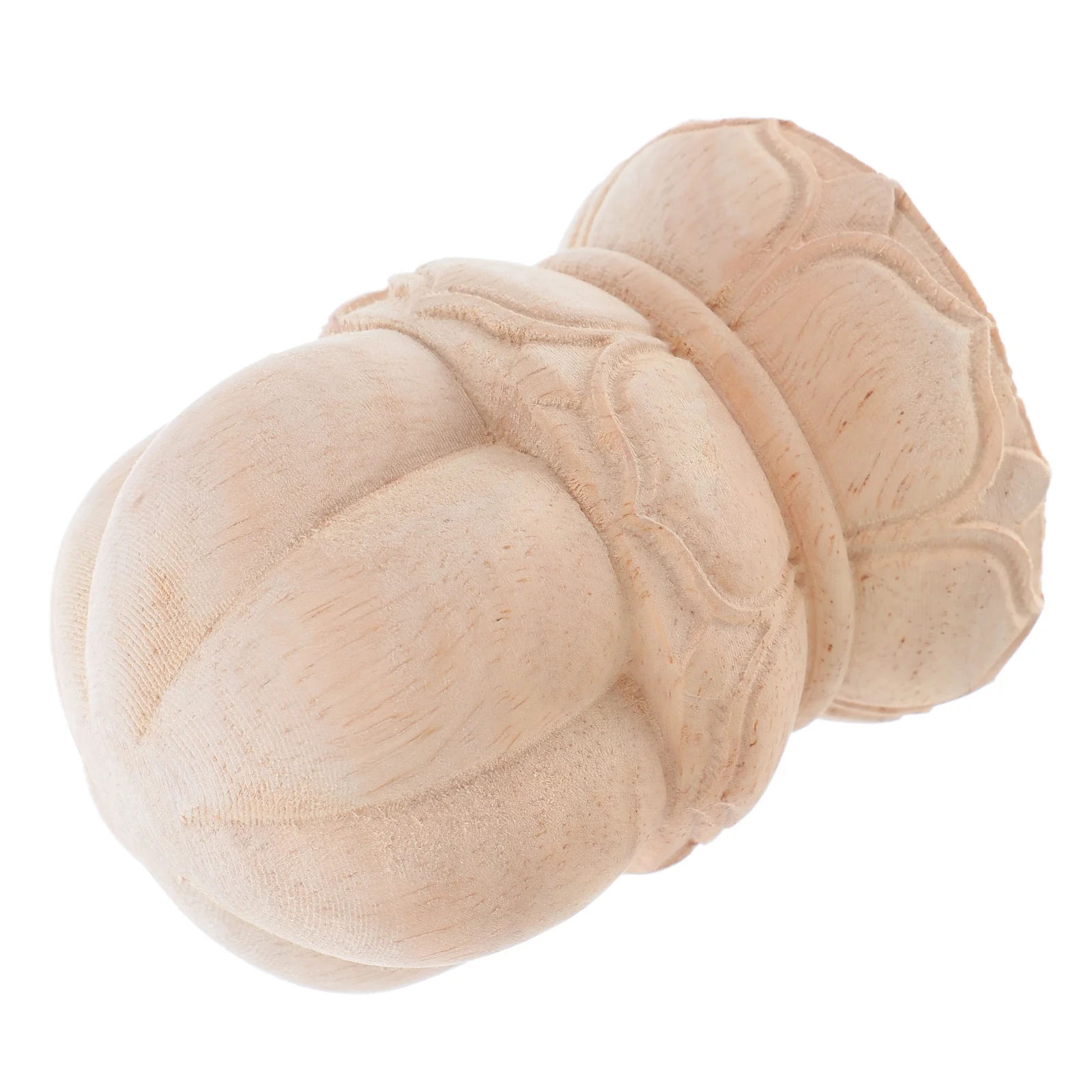 

Wooden Finials Lotus Design Round Carved Wood Toppers for Bed Posts Staircases Furniture Decorative Post Caps Handmade Craft