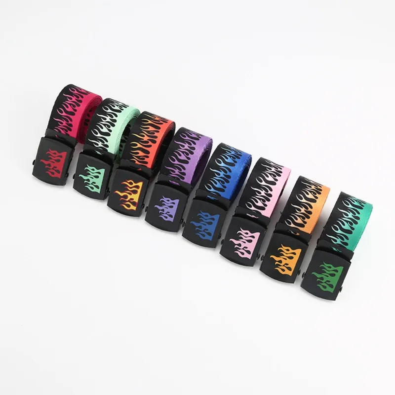 Korean-Style Harajuku-Inspired Trendy Hip-Hop Men's Belt Fashionable Canvas Belt with a Unique Casual Sturdy and Durable Design