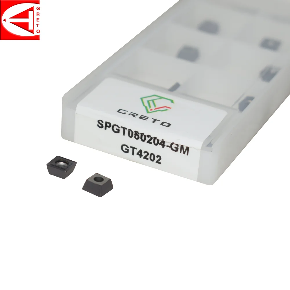 

GRETO SPGT050204-GM GT4202 GT4205 Cemented Carbide Cutting Inserts Metal Milling Tools SPGT SPGT 050204 SPGT050204-GM
