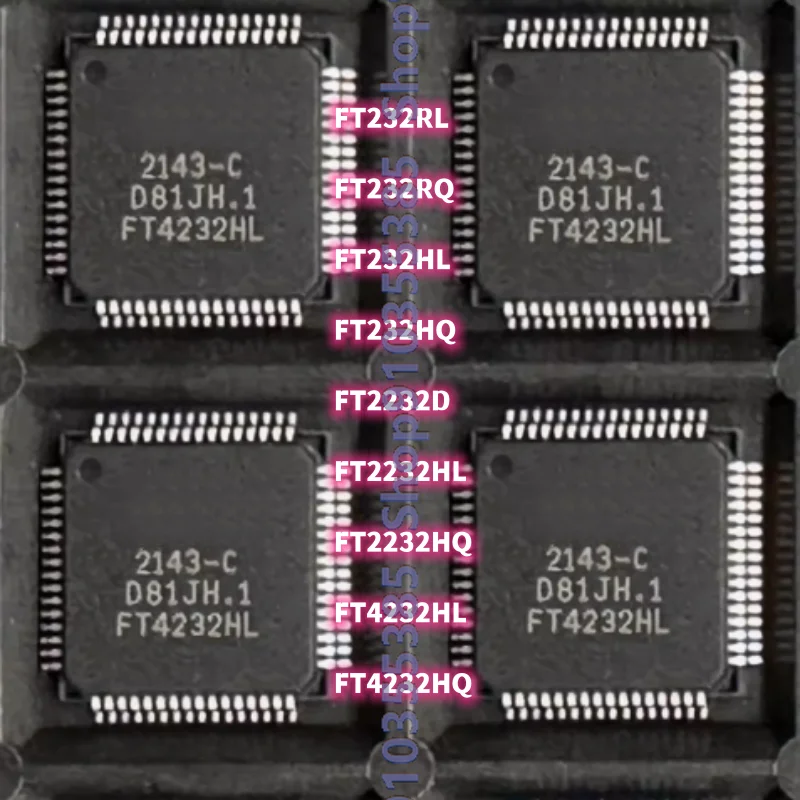 5pcs New FT232RL FT232RQ FT232HL FT232HQ FT2232D FT2232HL FT2232HQ FT4232HL FT4232HQ High speed USB interface chip