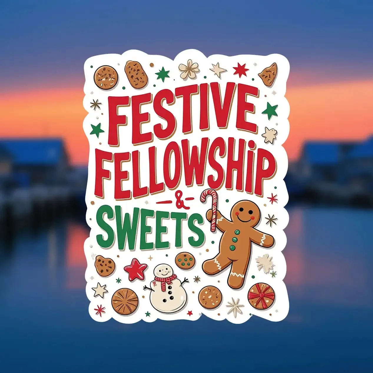 مجموعة ملصقات عيد الميلاد "3 قطع "الزمالية الاحتفالية والحلويات"، مثالية لنوافذ السيارة وأغطية الكمبيوتر المحمول، وإضافة عطلة حلوة #4