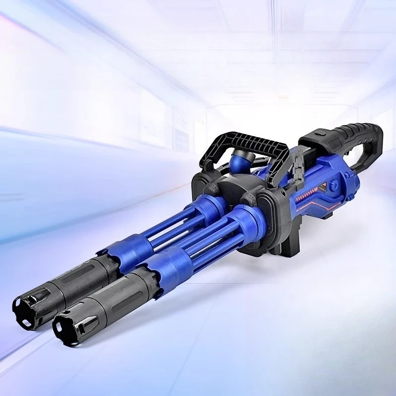 

Gatling toy gun boy black technology gun children soft bullet gun electric burst simulation double barrel launcher