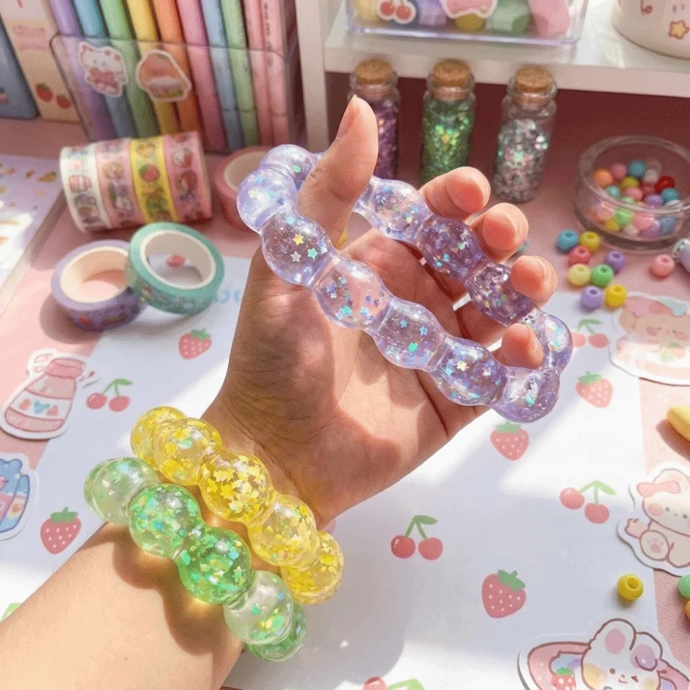 Party Favor Funny Maltose Slow Rebound Bracelet Sequin Donut Portable Stretchy Doughnut Squeeze Soft Pinch Bracelet Adults