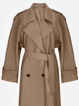 Lautaro Spring Autumn Oversized Khaki Extra Long Dark Purple Trench Coat for Women Double Breasted Elegant Luxury Overcoat 2025 6 Lautaro Spring Autumn Oversized Khaki Extra Long Dark Purple Trench Coat for Women Double Breasted Elegant Luxury Overcoat 2025 6