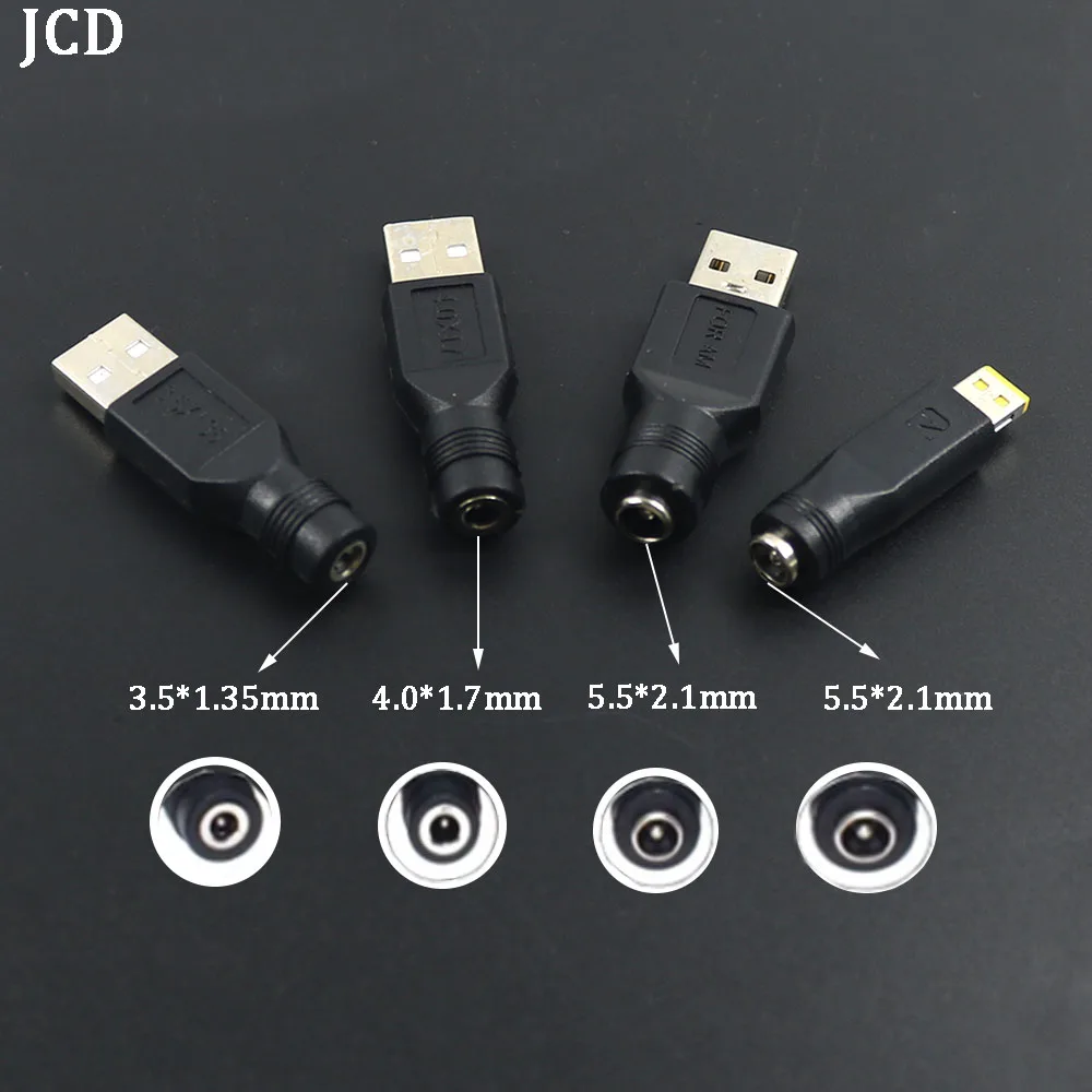 

DC Female Jack To USB 2.0 Male Plug Jack 5V Power Plugs Connector Adapter Laptop 3.5*1.35mm 4.0*1.7mm 5.5*2.1mm