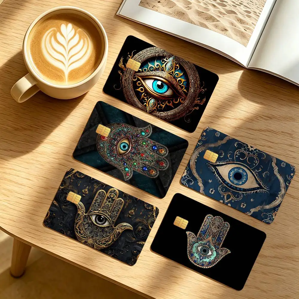 Evil Eye Credit Card Public Transportation Cards Protective Sticker Waterproof Card Face Decoration 4PCS