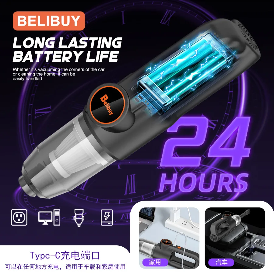 Car Vacuum Cleaner All-in-One Handheld Wireless Charging Portable High-Power Car Dust Blower
