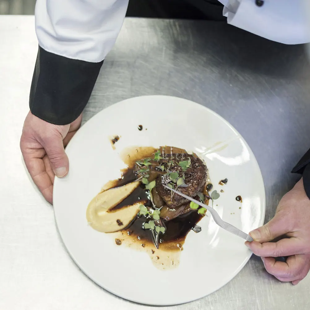 

2 Pcs Stainless Steel Tweezers Kitchen Professional Precision Pointed Tip Fish Tool Bone