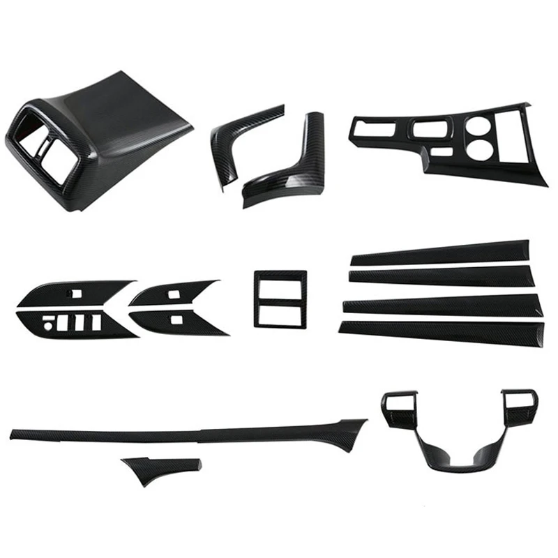 

LHD RHD For Toyota Hilux 2024 2025 Carbon Fiber Car Center Trims Gear Shift Panel Cover Rear Air Outlet Frame Interior Kits