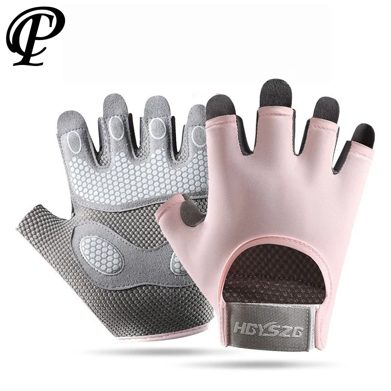 

Gym Fitness Cycling Gloves Body Building Women Anti Slip Shock-Absorbing Breathable Hollow Out Yoga Dumbbell Sports Gloves