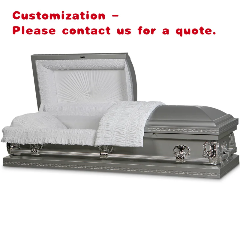 custom.Antique Church Funeral Handle American Style Silver Casket(Chain 2) Sale Cheapest in China