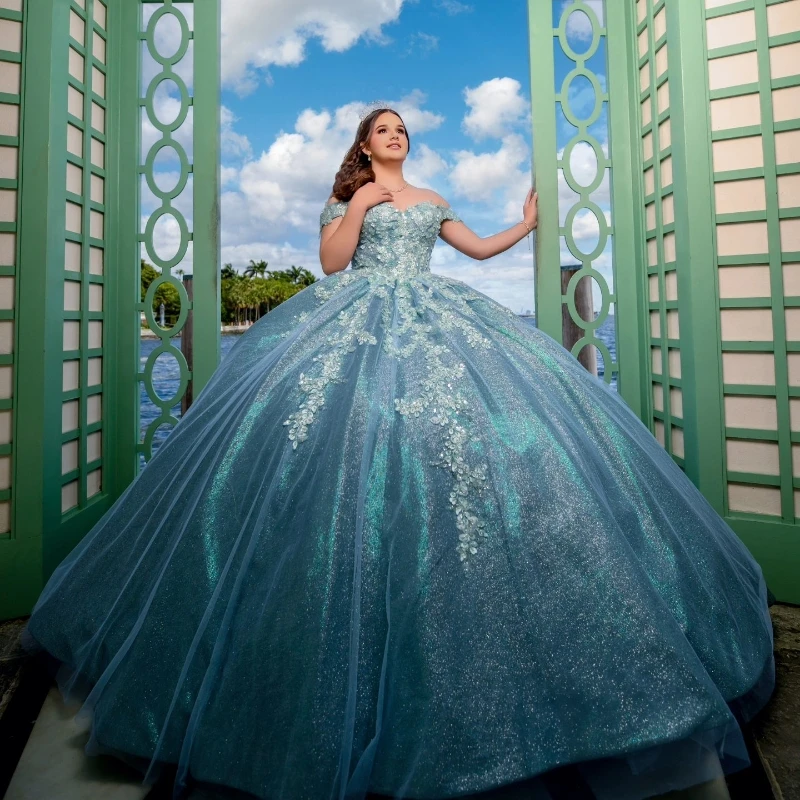 2026 Quinceanera Dress Sweet 15 16 Ball Gown Off The Shoulder Applique Lace Beading Sleeveless Formal Vestidos De 15 Años