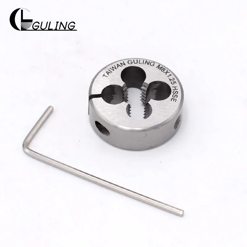 GULING AR-D Round Metric Thread Die tap size M1 M2 M2.5M3M4M5M6-M22 HSSE Round Threading Die Tool For Machining External Threads