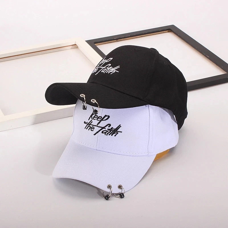 Keep The Faith Man Woman Baseball Cap Hip Hop Ring Chain Dad Hat Cool Fashion Cycling Dancing Hat Cotton Sun Hat Summer Cap