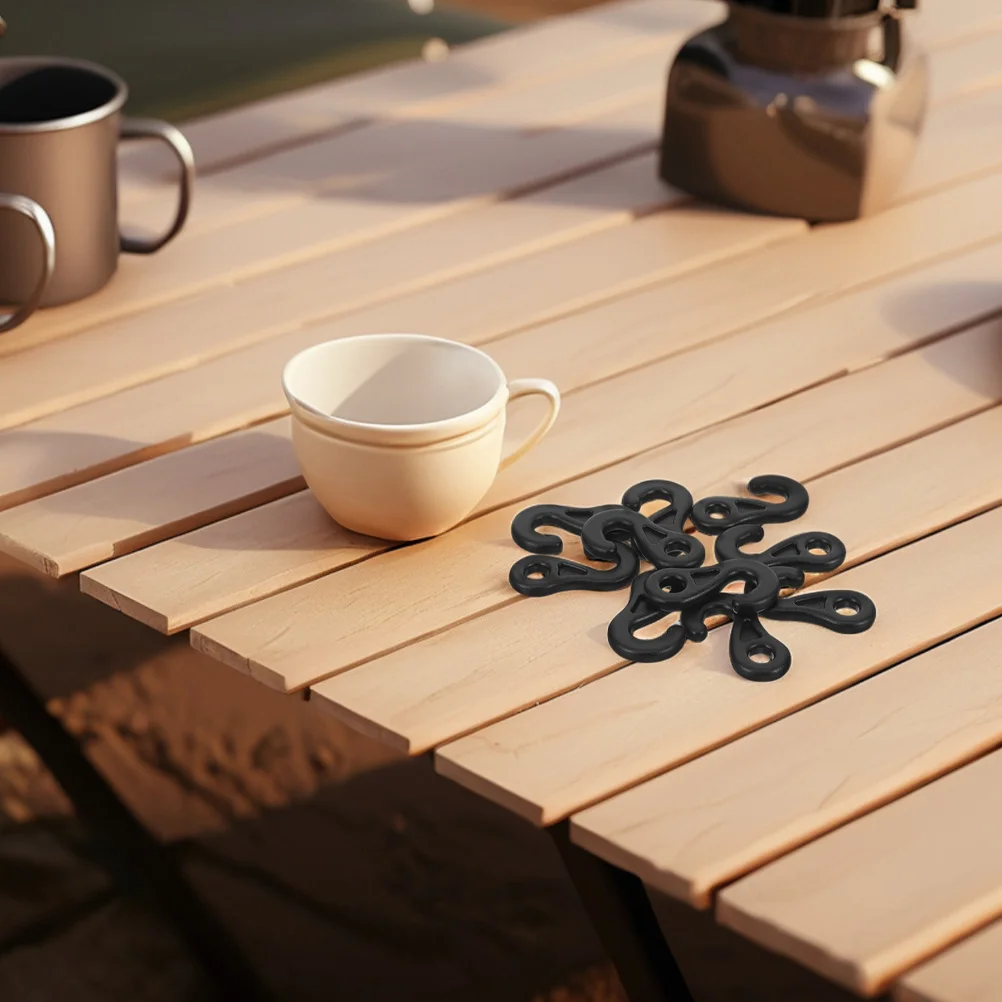 

30Pcs Tent Rope Hooks Sturdy Plastic S-Hook for Canopy Tarp Fixing Outdoor Camping Hiking Windproof Secure Fastening Gear