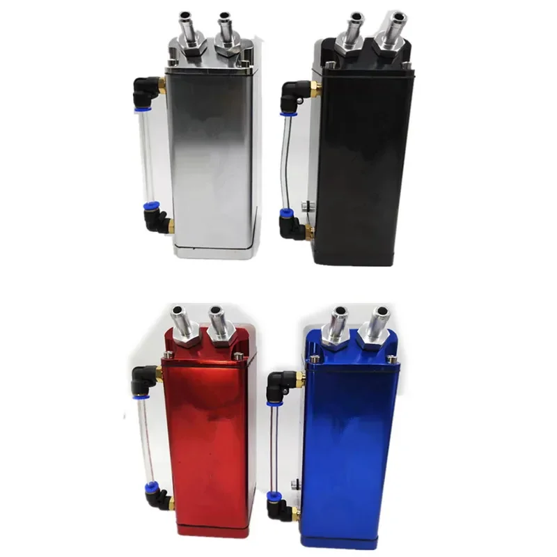 Universal SPSLD Engine Square Shape Oil Catch Can Oil Tank Reservoir With 2 Bigger Fittings Oil Catcher