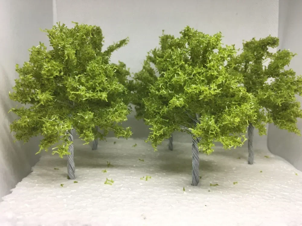 3pcs/5pcs highly10cm/12cm/15cm miniature tree model architecture model railway layout green landscape scenery train model tree