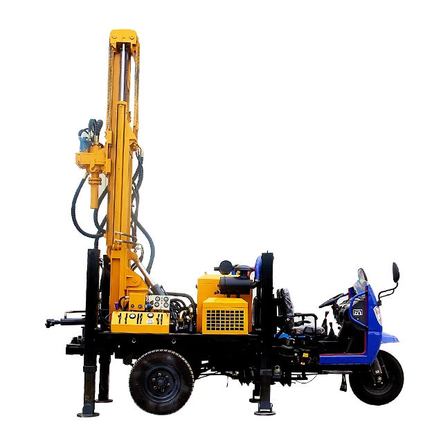 Three Wheeled Truck Mounted Water Well Drilling Rig 200 Meters Hot
