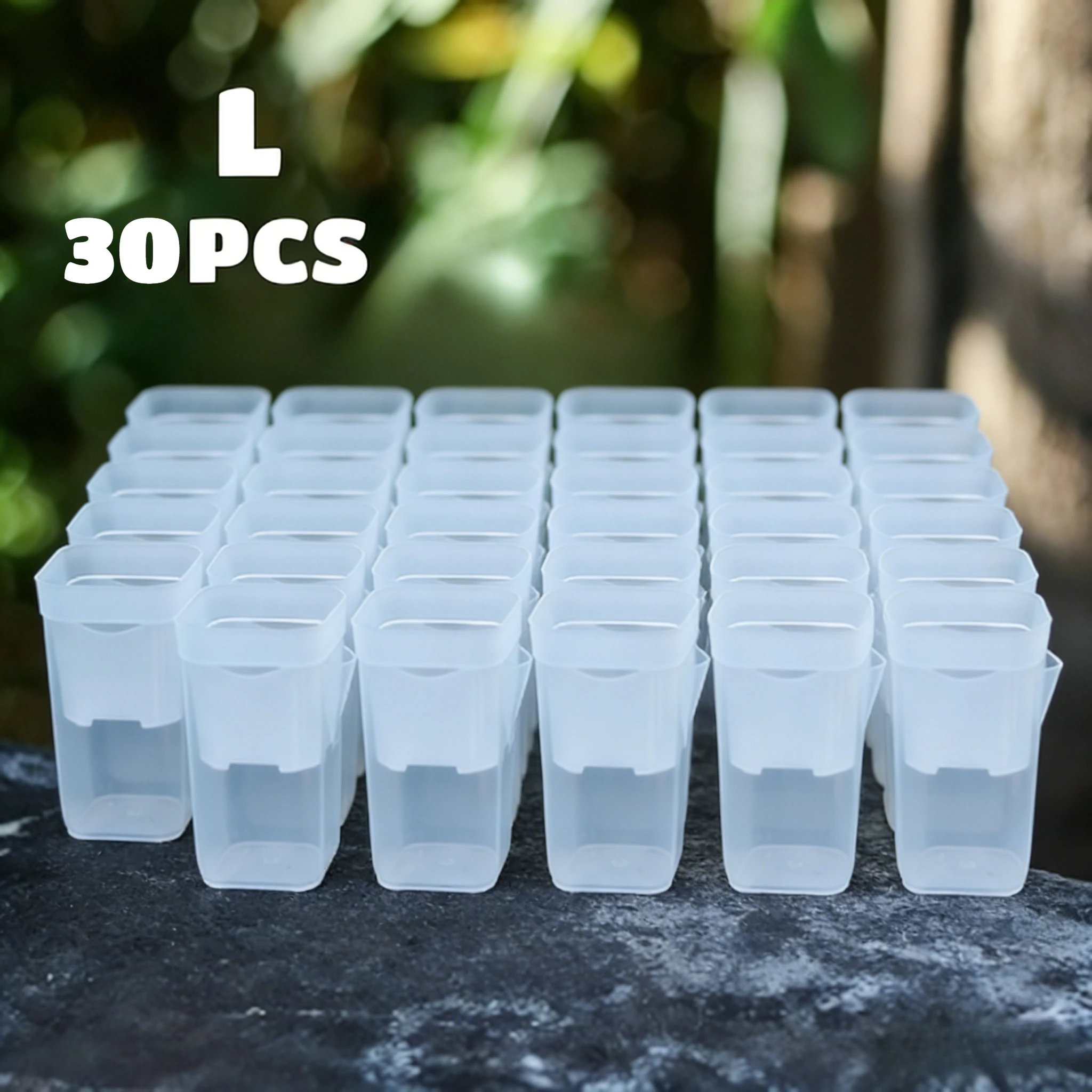 15 stuks zelfwaterende plantenpotten, mini zaailingenpotten, bloempotten, doorschijnende plastic plantenbakken, plantenvermeerderingspot met reservoir