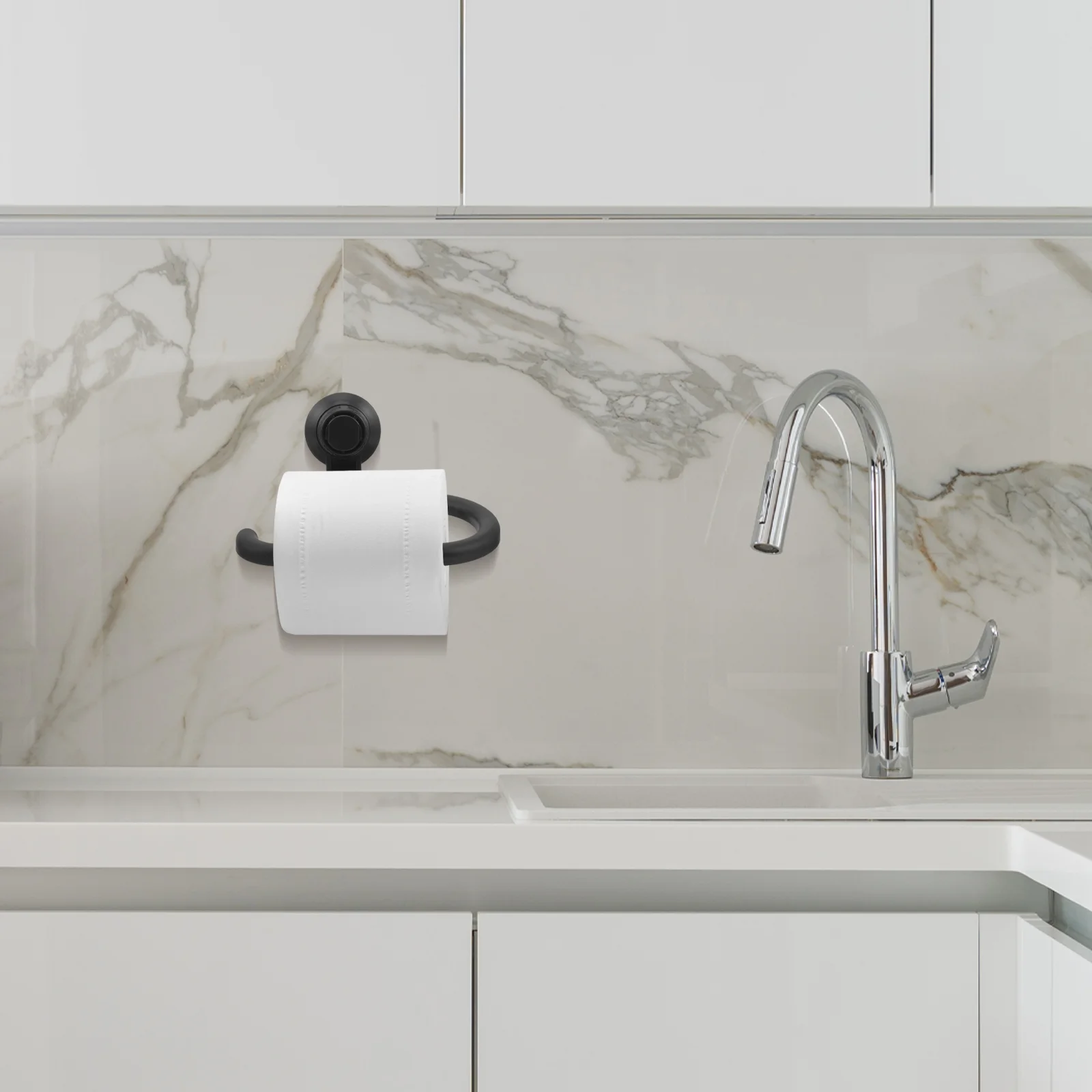 

Wall Paper Towel Holder Suction Cup Toilet Stand Holders for Bathrooms Abs Portable