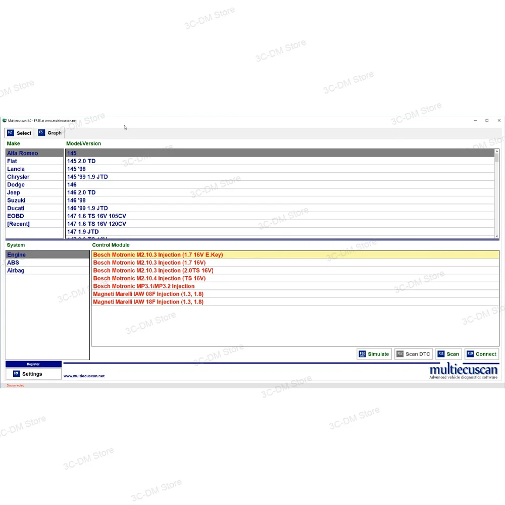 2024 Auto Repair Software Multiecuscan V4.9/4.8/4.7 For Fiat/Chrysler/Dodge/Jeep/Suzuki Scanner For ELM327 OBDII Diagnostic Tool